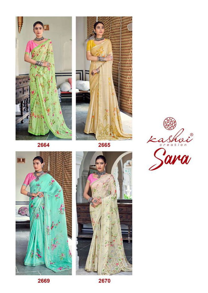 Kashvi Sara Ethnic Wear Wholesale Printed Designer Sarees Catalog